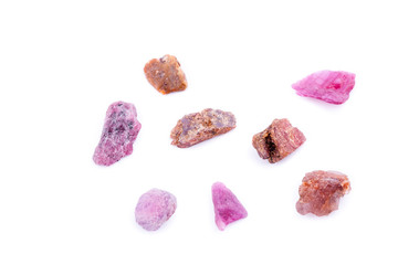 Macro mineral stone Spinel on white background