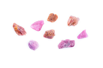 Macro mineral stone Spinel on white background