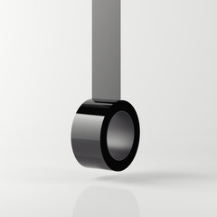 Black tape isolated on black background. 3d rendering