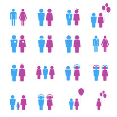 toilet doors icons for male and female genders vector