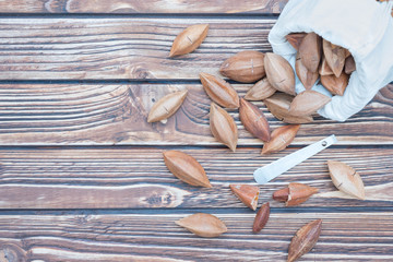 Pili nuts in sack