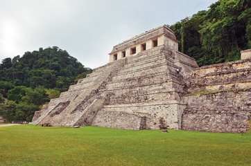 The big pyramid in  Palenque, Mexico