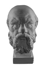 White plaster bust, sculptural portrait of Socrates