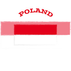 Poland flag on white background