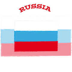 Fototapeta premium Russia flag on white background