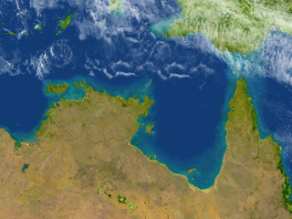 Fototapeta na wymiar Northern Australia on planet Earth