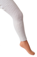 Winter jersey stockings on a mannequin.