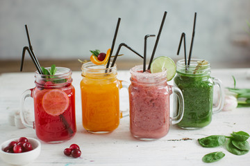 Fresh drink lemonade orange strawberry cranberries