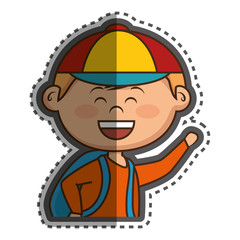 cute little boy character vector illustration design