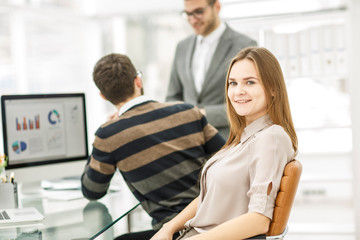  team of professional copywriters working on a new advertising project in the workplace in the...