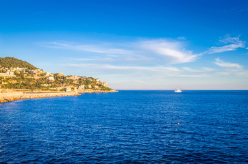 Coastline in Nice, Cote d'Azur, French Riviera, France
