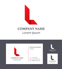 Letter L - Logo Design Element with Business Card - illustration