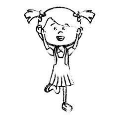 cute little girl character vector illustration design