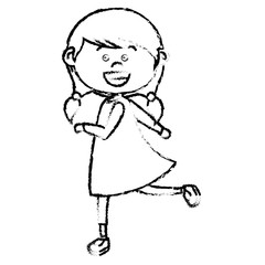 cute little girl character vector illustration design