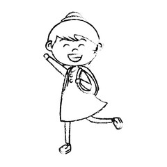 cute little girl character vector illustration design