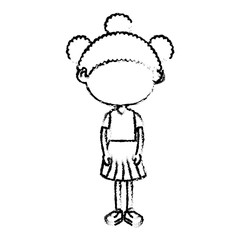 cute little girl character vector illustration design