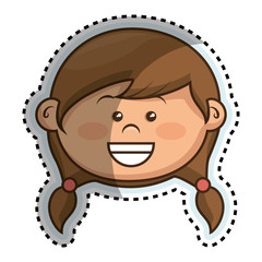 Obraz premium cute little girl character vector illustration design