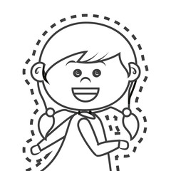 cute little girl character vector illustration design