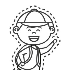 cute little boy character vector illustration design