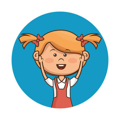 cute little girl character vector illustration design