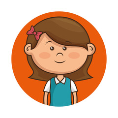 cute little girl character vector illustration design