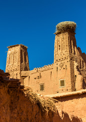 Kasbah in Bou Tharar village. Morocco, the Valley of Roses