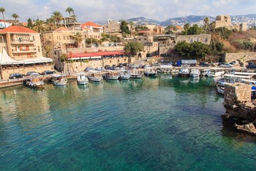 Small harbor in Byblos, Lebanon - 140559480