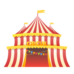 Circus tent fun park in white background vector illustration