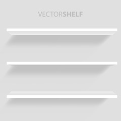 White Shelf in gray background vector illustration