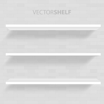 White Shelf In Gray Background Vector Illustration