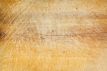 Old grunge wooden cutting kitchen desk board background texture