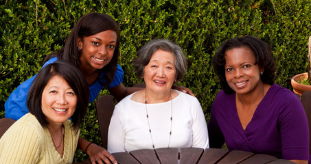 Happy multi cultural and generational women