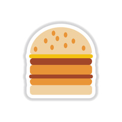 double cheeseburger, hamburger icon, burger vector sticker