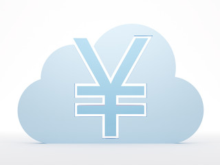 Obraz premium Cloud computing, online payment with yen