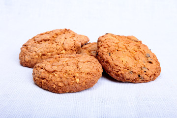 Assorted handmade fresh cake isolated on a white background.