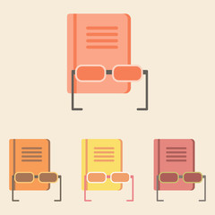 Book and glasses collection