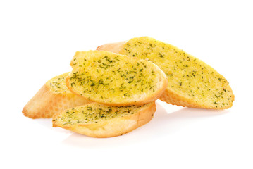 garlic breads on white background