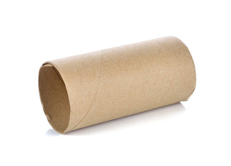 empty toilet rolls on white background