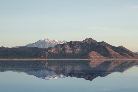 View of mountain range against clear sky