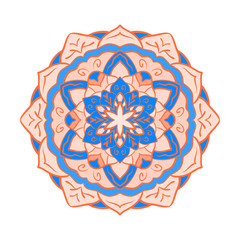 Ornate abstract color mandala element