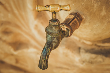 closeup of old tap