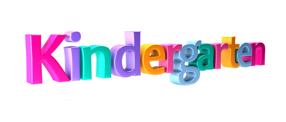 Kindergarten Colorful Word. 3D Rendering Illustration
