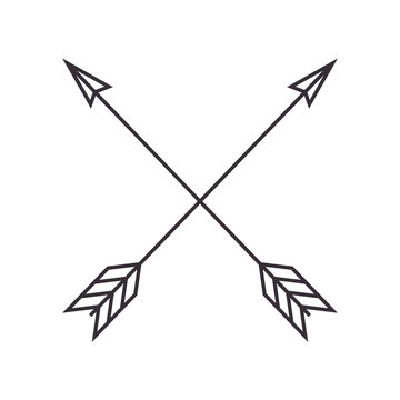 arrows crossed frame icon vector illustration design