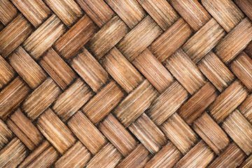 Closed up of brown color wooden weave texture background