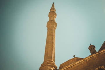 minaret of old mosque at cairo, eypt