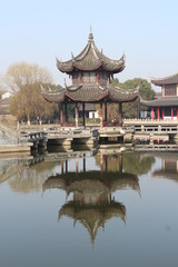 Naklejka premium China Jiangsu Famous Water Town Gazibo architecture Asia Lake Temple Far East Suzhou