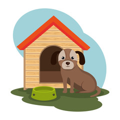 cute doggy pet icon vector illustration design