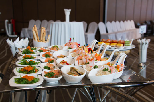  Party Food Served On Silver Platter