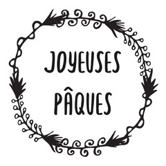 French Easter greeting card Joyeuses Paques