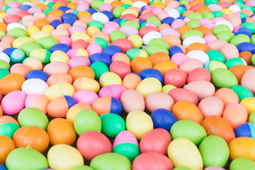 Fototapeta na wymiar Colorful plastic eggs toy